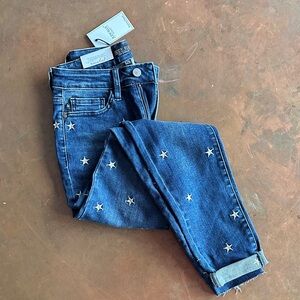 Judy Blue Dark Blue Star Skinny Jeans